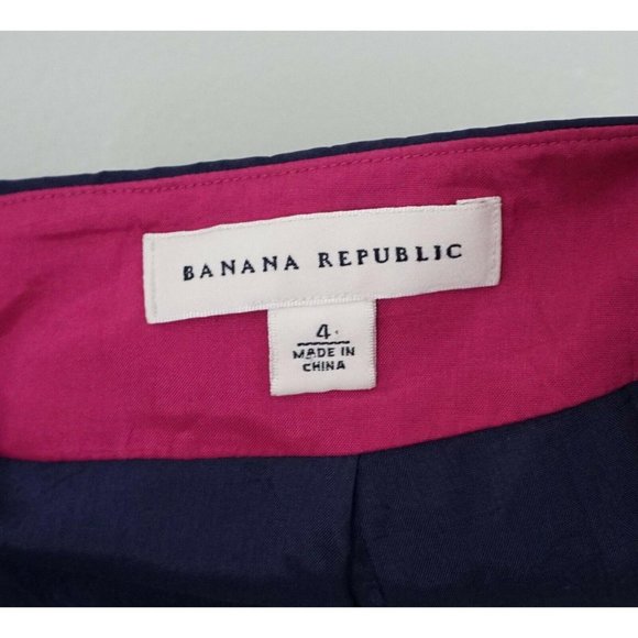 BANANA REPUBLIC Blue Pleated Zip Career Work Skirt - Picture 5 of 6